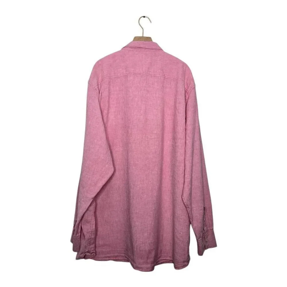 Tommy Bahama Linen Blend Shirt Size XXL Pink Button Down